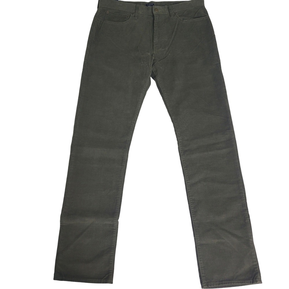 J.Crew Straight Leg Corduroy Pants Olive Green Mens Size 34x34 Flex 5 Pocket NWT